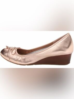 Cole Haan Rose Gold Metallic Wedge Ballet Pump